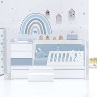 Cuna convertible 70x140 cm blanca/azul · Sero Kubo Blu Denim K551-M7741
