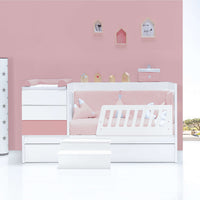 Cuna convertible 70x140 cm blanca/rosa · Sero Kubo Quarzo K551-M7759