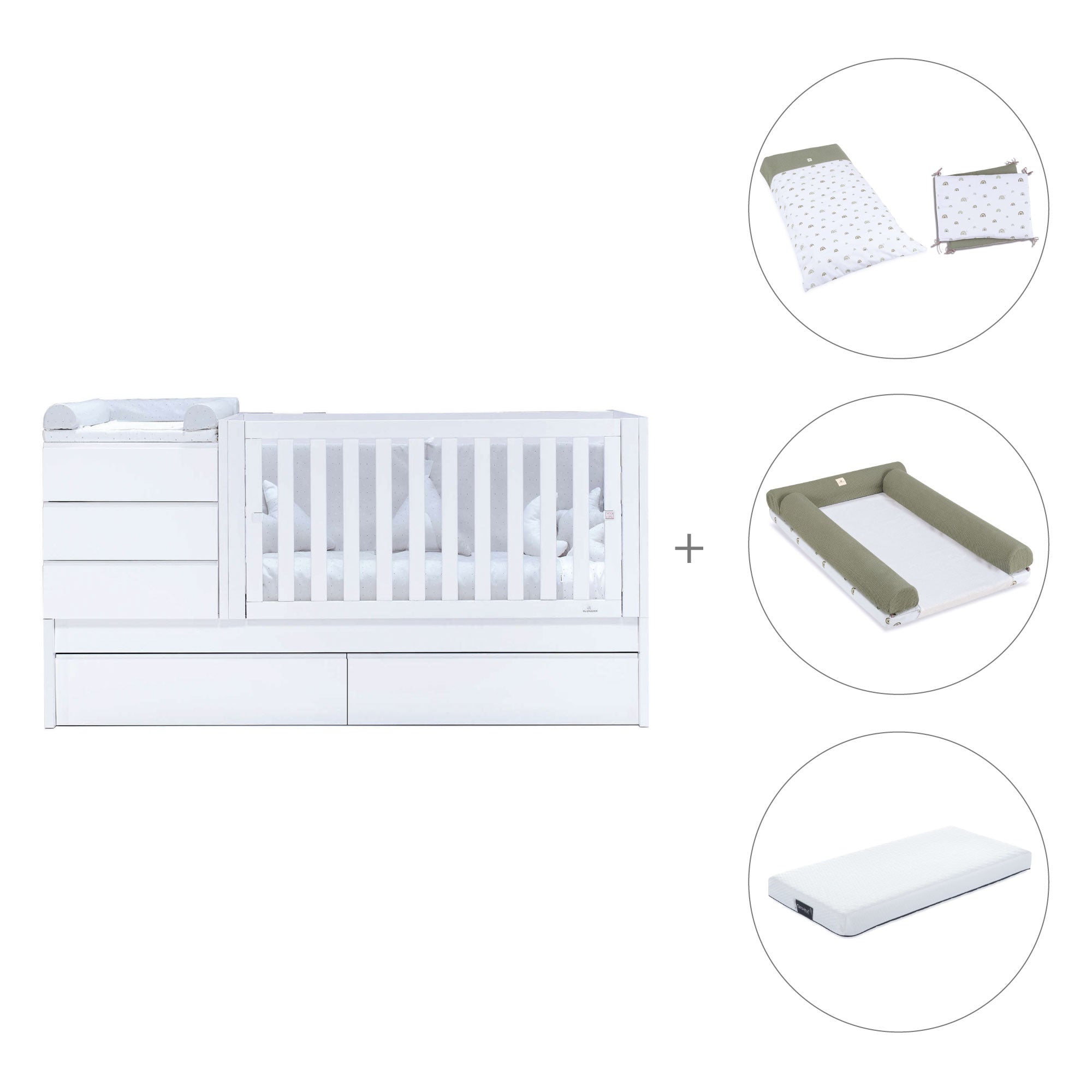 Cuna convertible 70x140 cm blanca · Sero Kubo K551-M7700