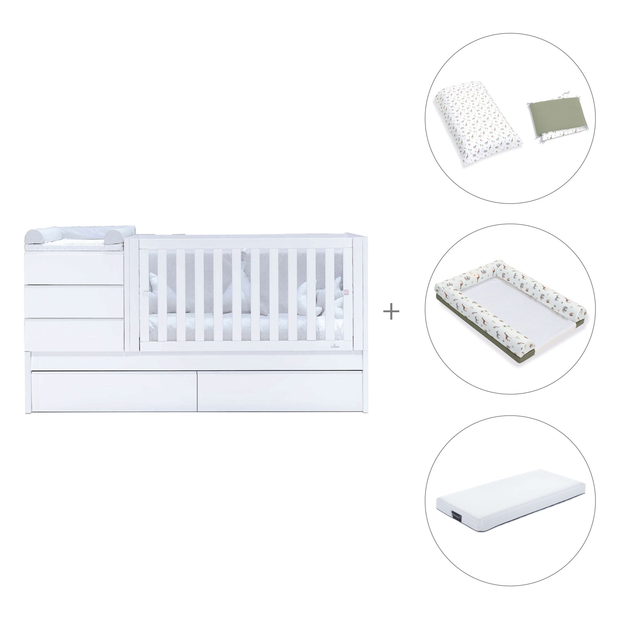 Cuna convertible 70x140 cm blanca · Sero Kubo K551-M7700