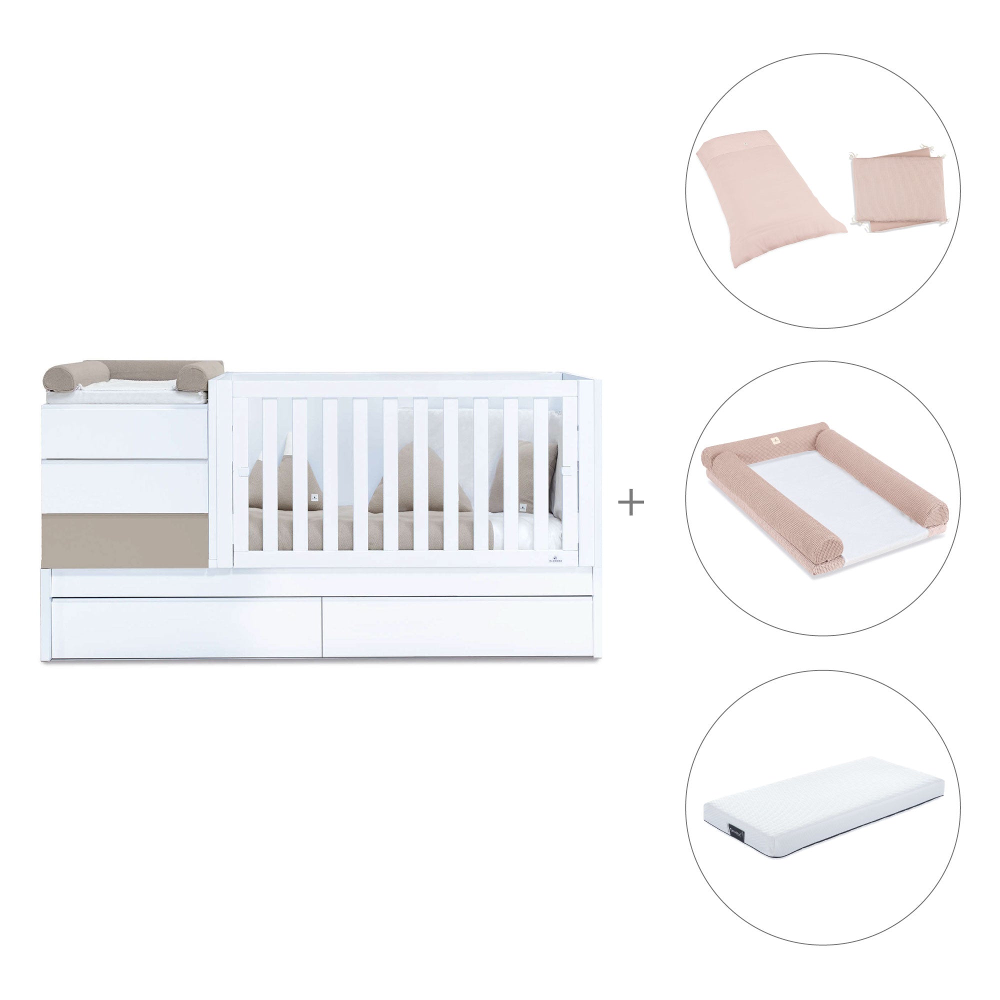 Cuna convertible 70x140 cm beige · Sero Kubo K551-M7753