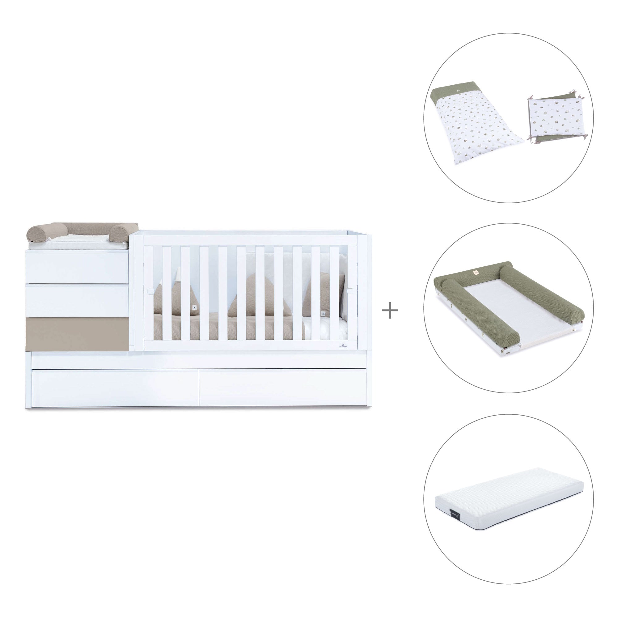 Cuna convertible 70x140 cm beige · Sero Kubo K551-M7753