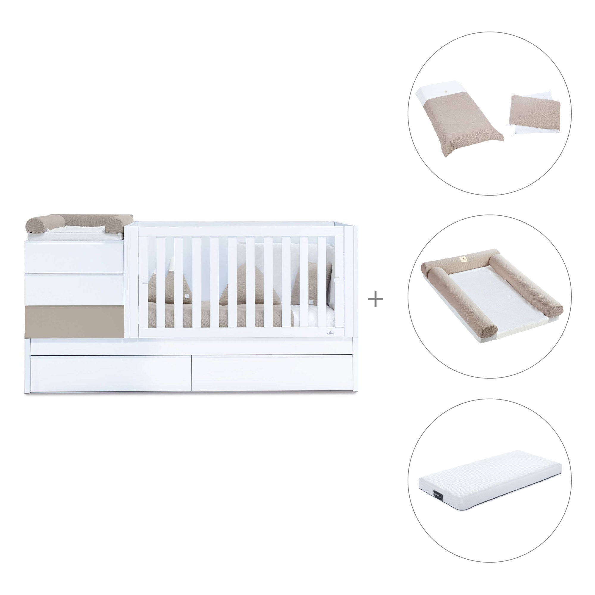 Cuna convertible 70x140 cm beige · Sero Kubo K551-M7753