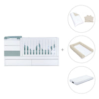 Cuna convertible 70x140 cm blanca/eucalipto · Sero Kubo Eucalyptus K551-M7757