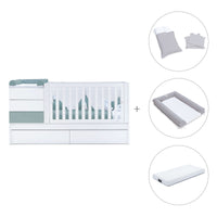 Cuna convertible 70x140 cm blanca/eucalipto · Sero Kubo Eucalyptus K551-M7757