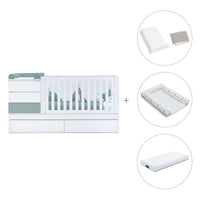 Cuna convertible 70x140 cm blanca/eucalipto · Sero Kubo Eucalyptus K551-M7757