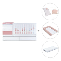 Cuna convertible 70x140 cm blanca/rosa · Sero Kubo Quarzo K551-M7759