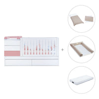 Cuna convertible 70x140 cm blanca/rosa · Sero Kubo Quarzo K551-M7759