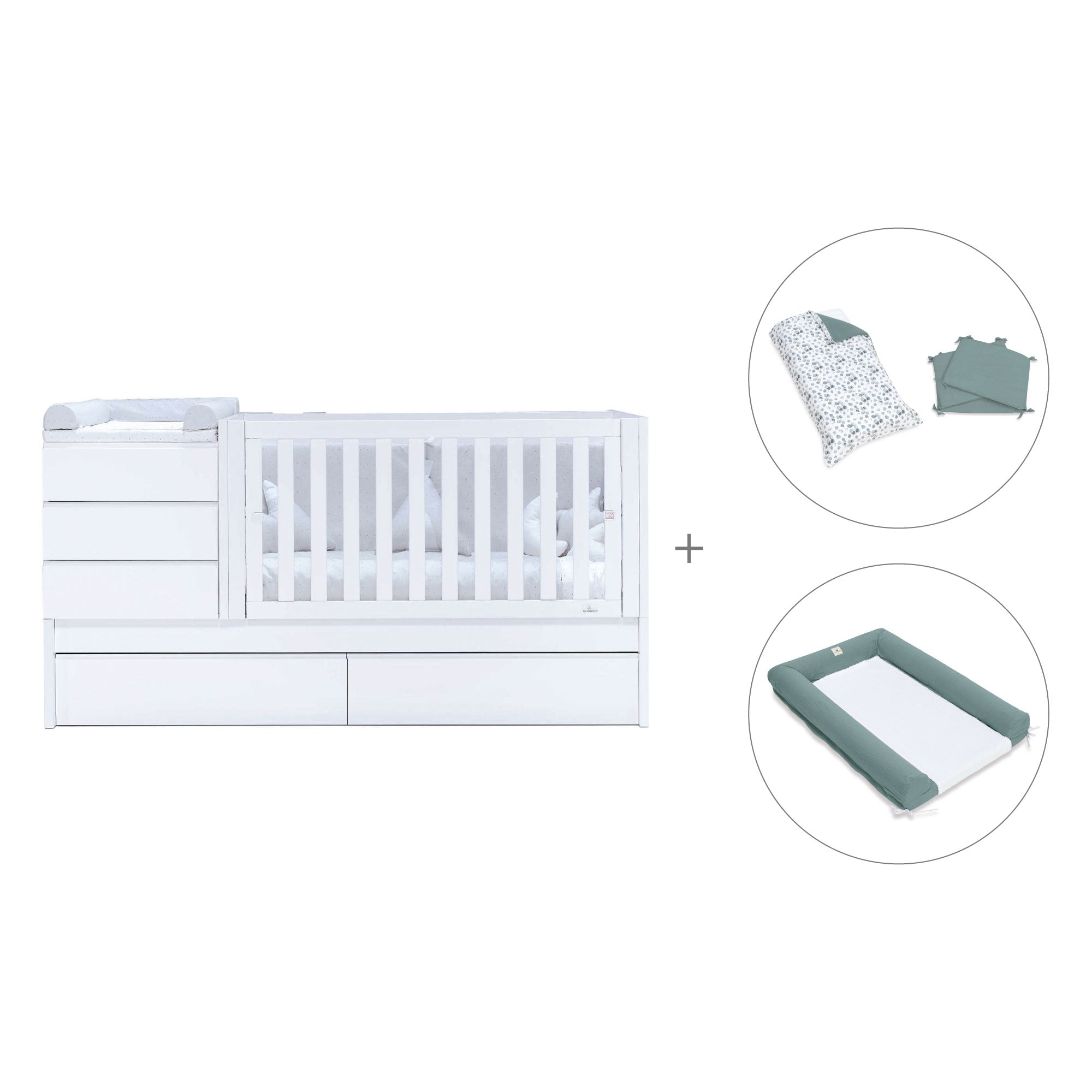 Cuna convertible 70x140 cm blanca · Sero Kubo K551-M7700