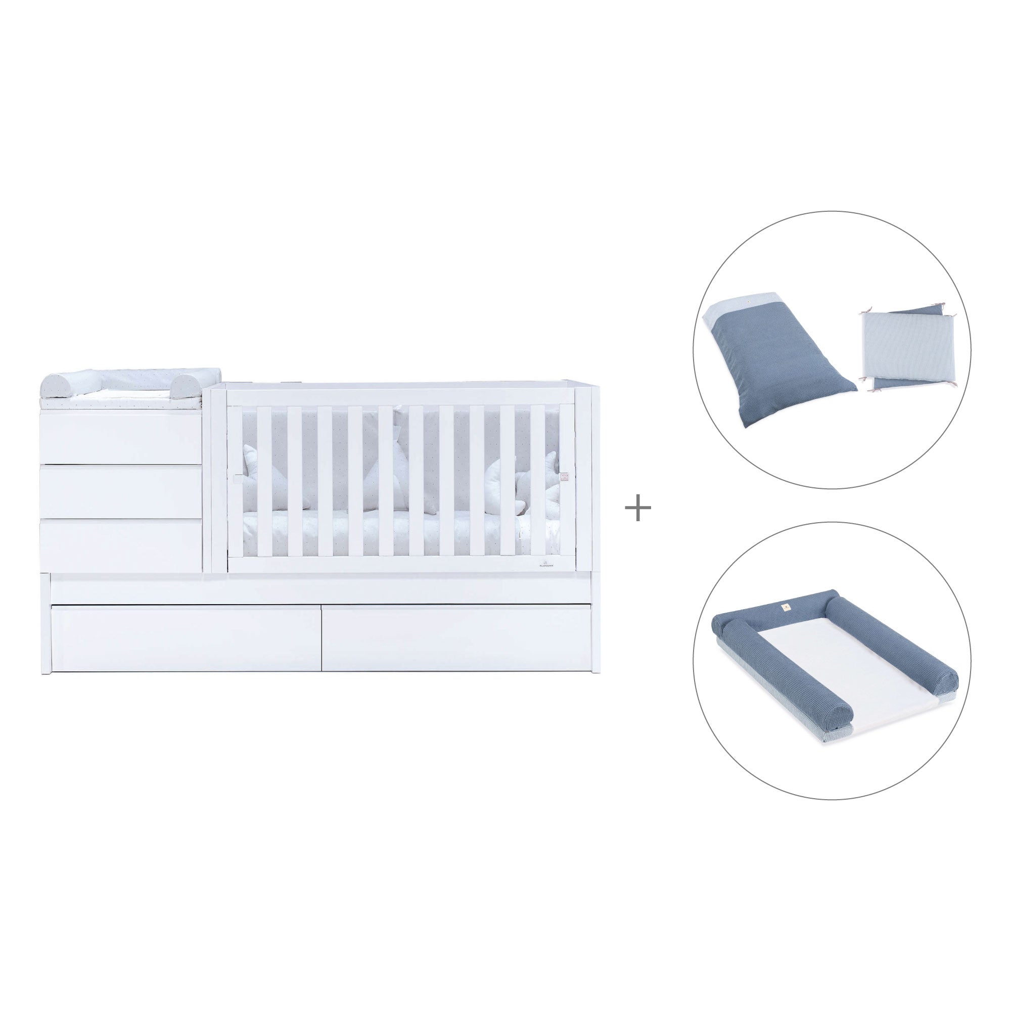 Cuna convertible 70x140 cm blanca · Sero Kubo K551-M7700