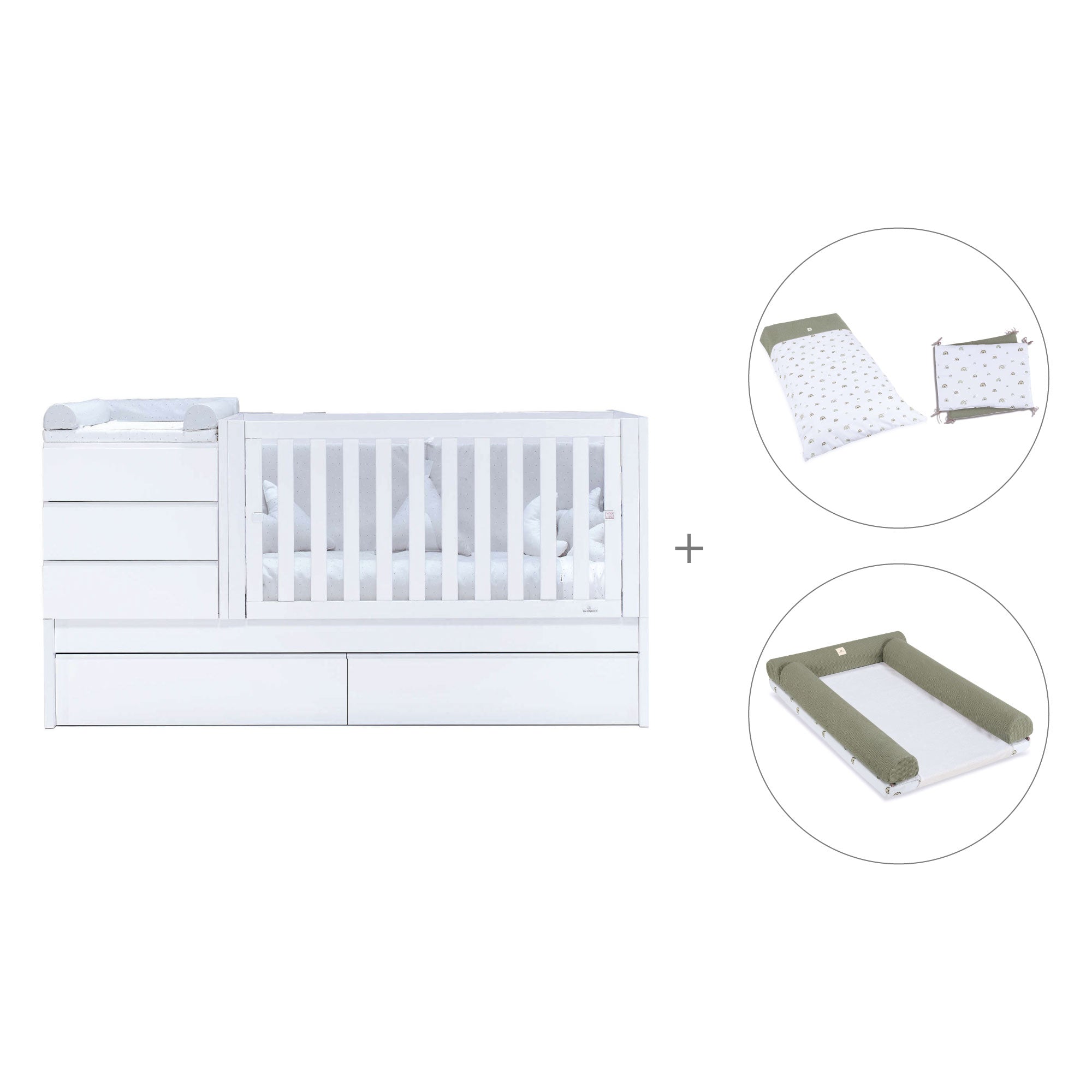 Cuna convertible 70x140 cm blanca · Sero Kubo K551-M7700