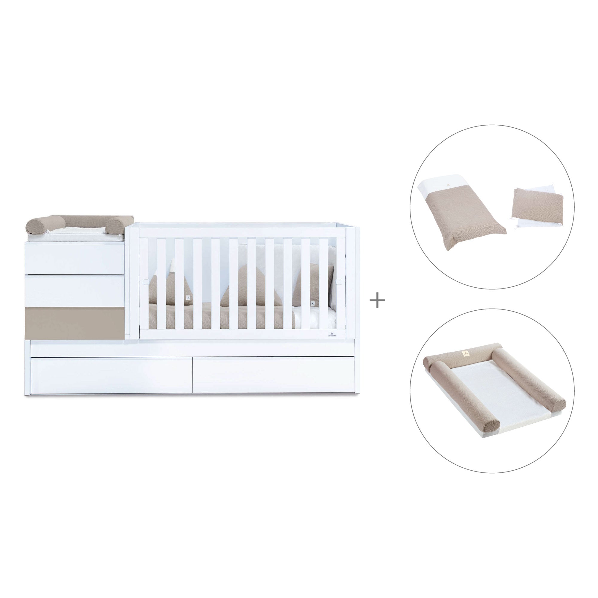 Cuna convertible 70x140 cm beige · Sero Kubo K551-M7753