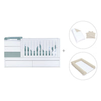 Cuna convertible 70x140 cm blanca/eucalipto · Sero Kubo Eucalyptus K551-M7757