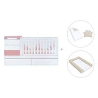 Cuna convertible 70x140 cm blanca/rosa · Sero Kubo Quarzo K551-M7759
