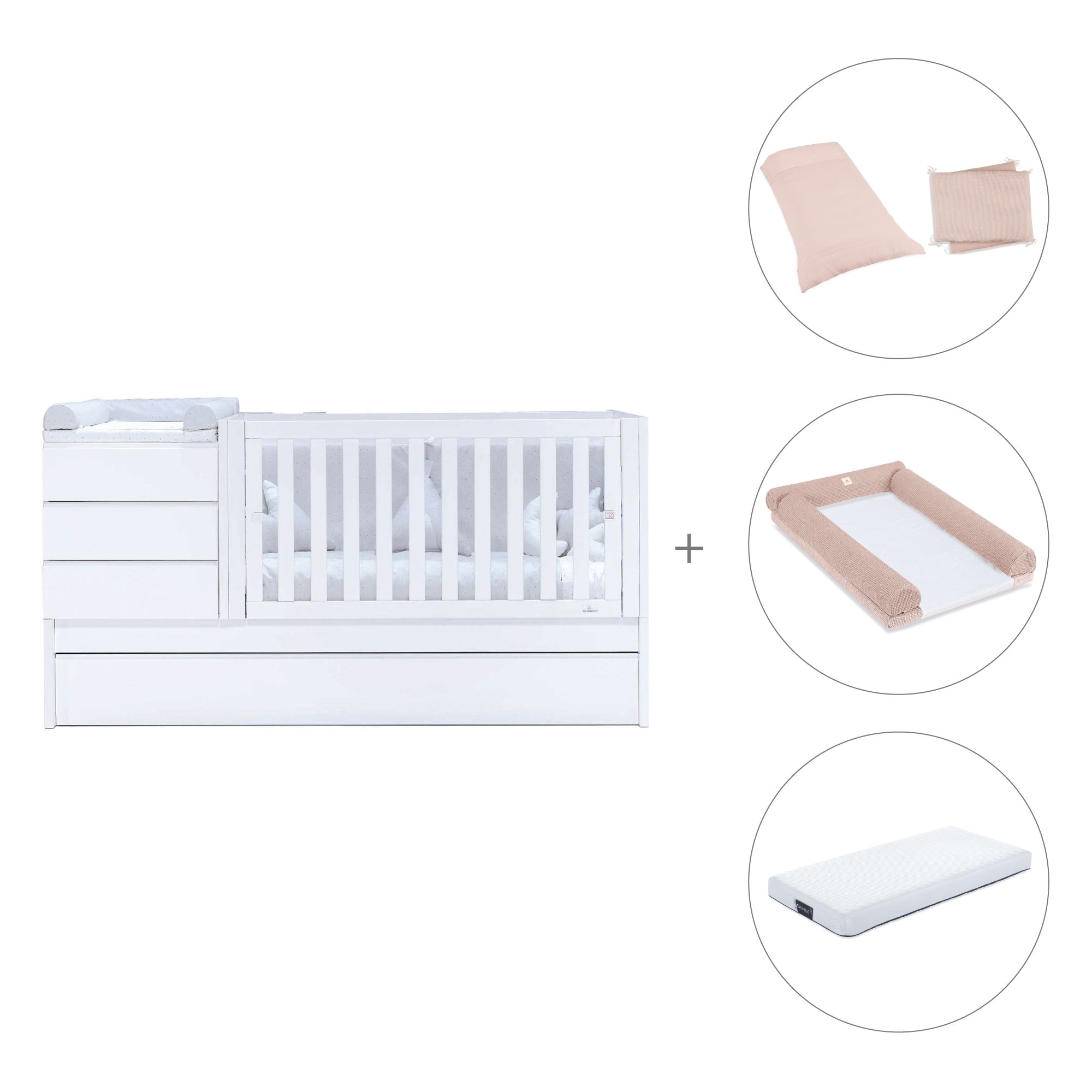 Cuna convertible 70x140 cm blanca · Sero Kubo K551-M7700