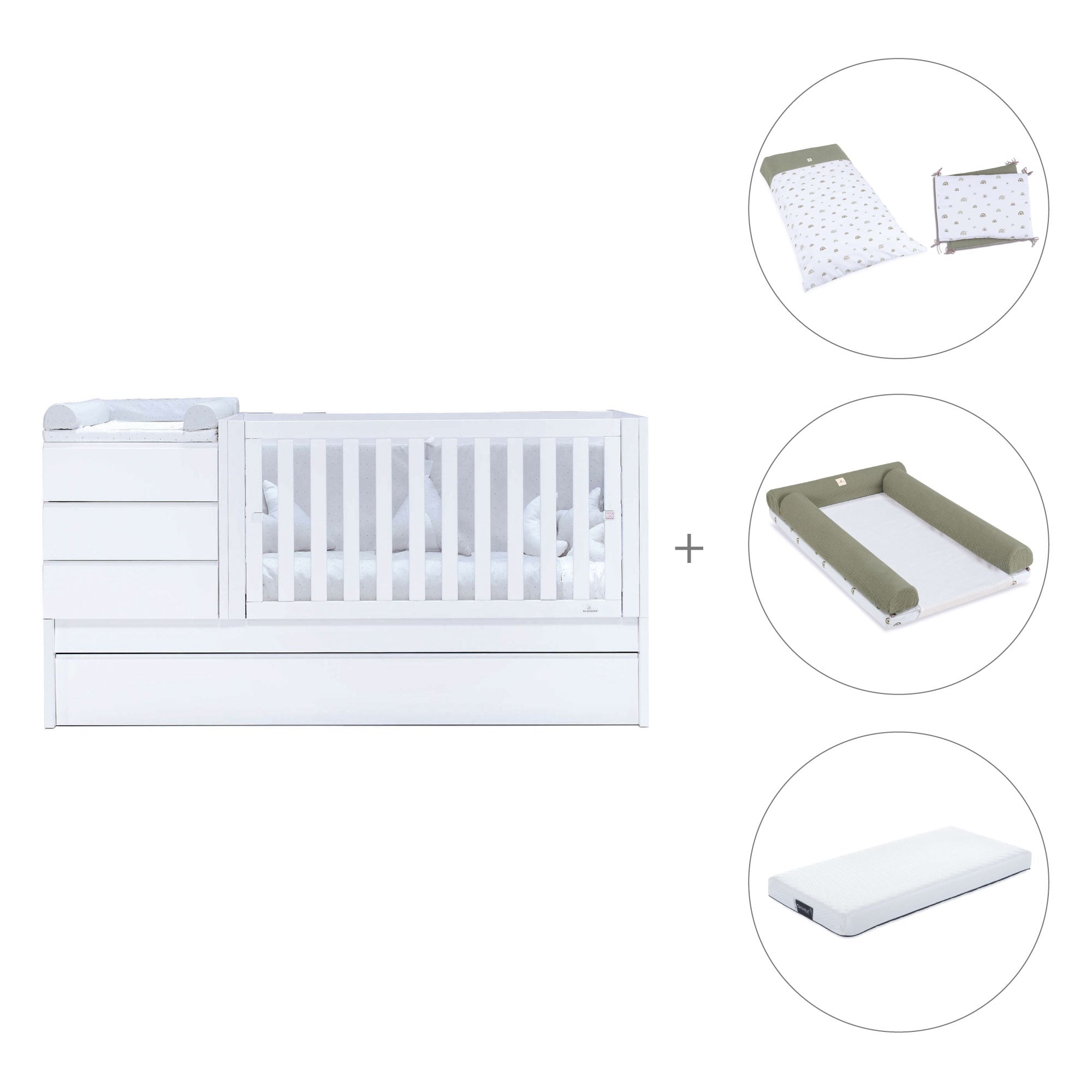 Cuna convertible 70x140 cm blanca · Sero Kubo K551-M7700