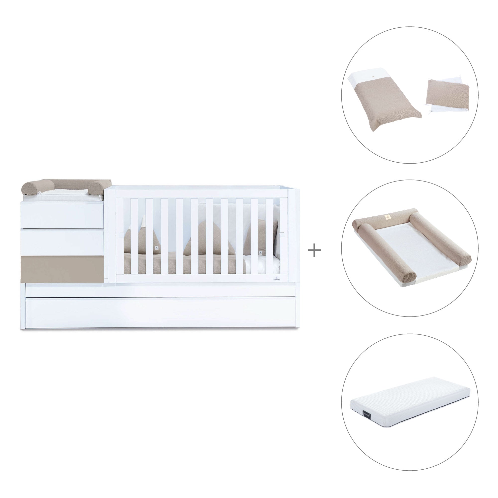 Cuna convertible 70x140 cm beige · Sero Kubo K551-M7753
