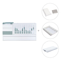 Cuna convertible 70x140 cm blanca/eucalipto · Sero Kubo Eucalyptus K551-M7757