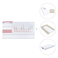Cuna convertible 70x140 cm blanca/rosa · Sero Kubo Quarzo K551-M7759