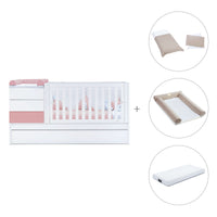 Cuna convertible 70x140 cm blanca/rosa · Sero Kubo Quarzo K551-M7759