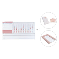 Cuna convertible 70x140 cm blanca/rosa · Sero Kubo Quarzo K551-M7759