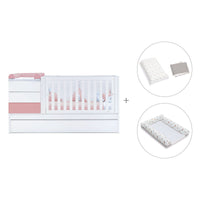 Cuna convertible 70x140 cm blanca/rosa · Sero Kubo Quarzo K551-M7759