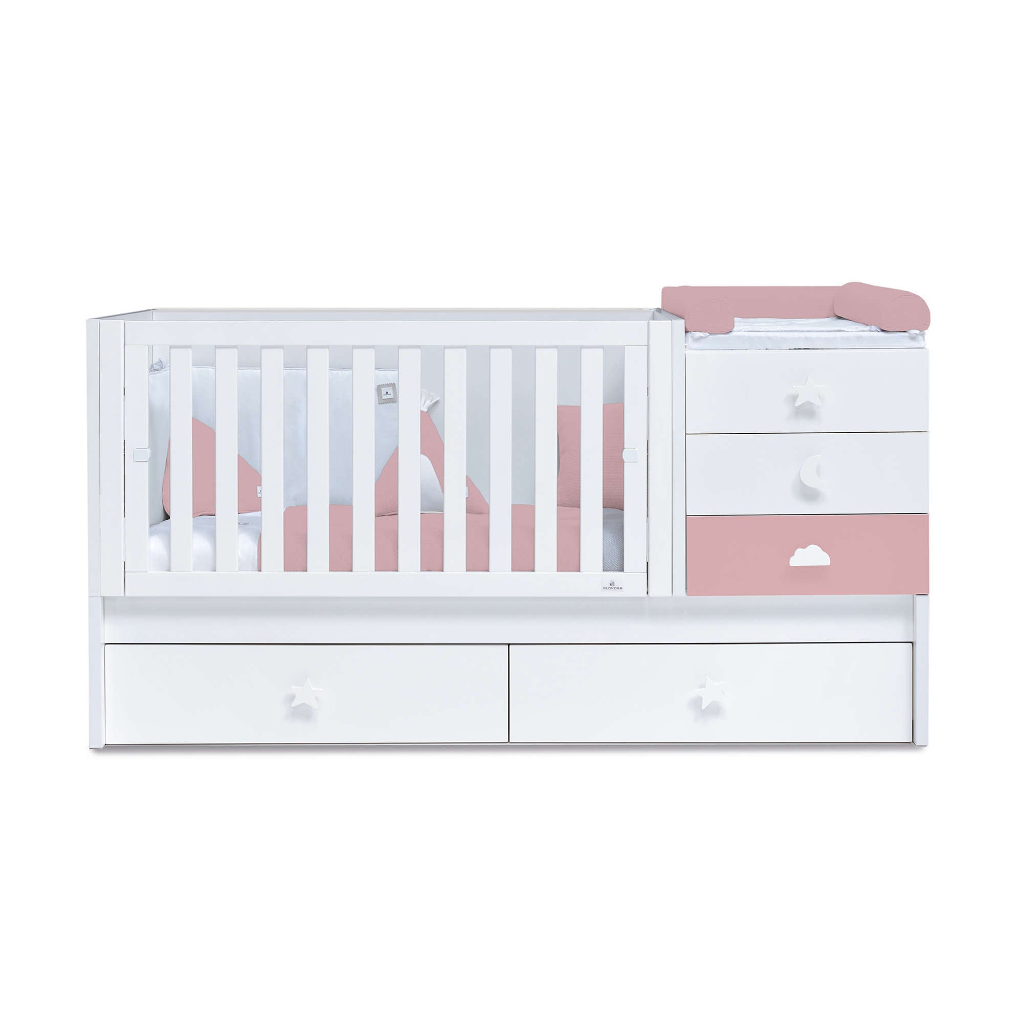 Cuna convertible 70x140 cm blanca/rosa · Sero Bubble Quarzo K554-M7759