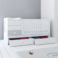 Cuna convertible 70x140 cm en blanco/gris · Sero Bubble K554-M7778