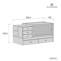 Cuna convertible 70x140 cm blanca/rosa · Sero Bubble Quarzo K554-M7759