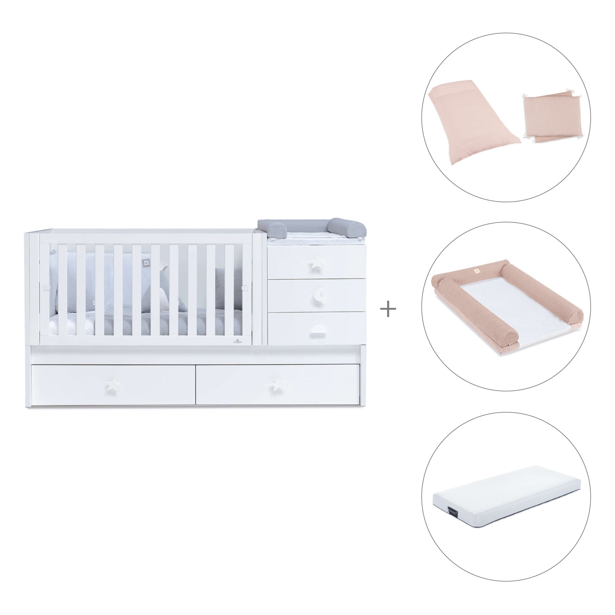 Cuna convertible 70x140 cm en blanco · Sero Bubble K554-M7700