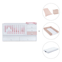 Cuna convertible 70x140 cm en blanco/rosa · Sero Bubble K554-M7742
