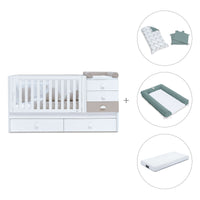 Cuna convertible 70x140 cm en blanco/beige · Sero Bubble K554-M7753