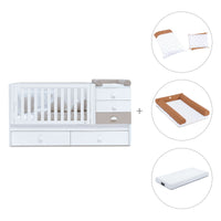 Cuna convertible 70x140 cm en blanco/beige · Sero Bubble K554-M7753