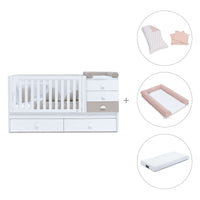 Cuna convertible 70x140 cm en blanco/beige · Sero Bubble K554-M7753