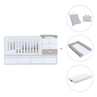 Cuna convertible 70x140 cm en blanco/beige · Sero Bubble K554-M7753