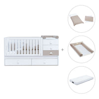 Cuna convertible 70x140 cm en blanco/beige · Sero Bubble K554-M7753