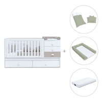 Cuna convertible 70x140 cm en blanco/beige · Sero Bubble K554-M7753