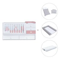 Cuna convertible 70x140 cm blanca/rosa · Sero Bubble Quarzo K554-M7759