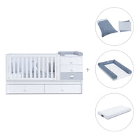 Cuna convertible 70x140 cm en blanco/gris · Sero Bubble K554-M7778