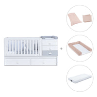 Cuna convertible 70x140 cm en blanco/gris · Sero Bubble K554-M7778