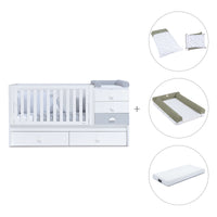 Cuna convertible 70x140 cm en blanco/gris · Sero Bubble K554-M7778