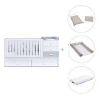 Cuna convertible 70x140 cm en blanco/gris · Sero Bubble K554-M7778