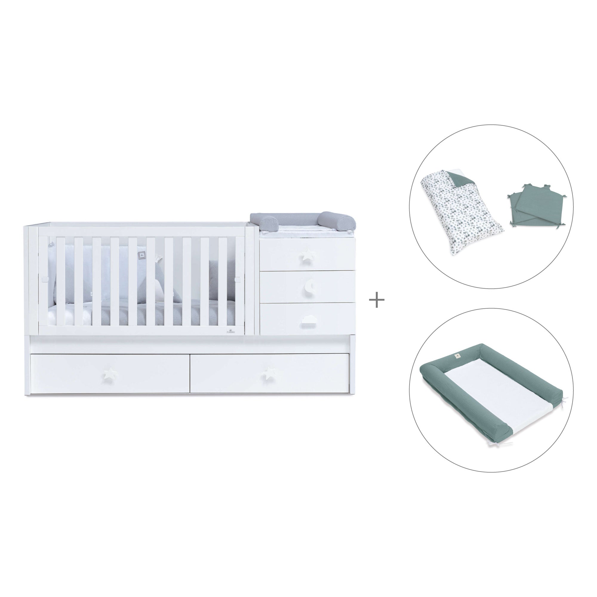 Cuna convertible 70x140 cm en blanco · Sero Bubble K554-M7700