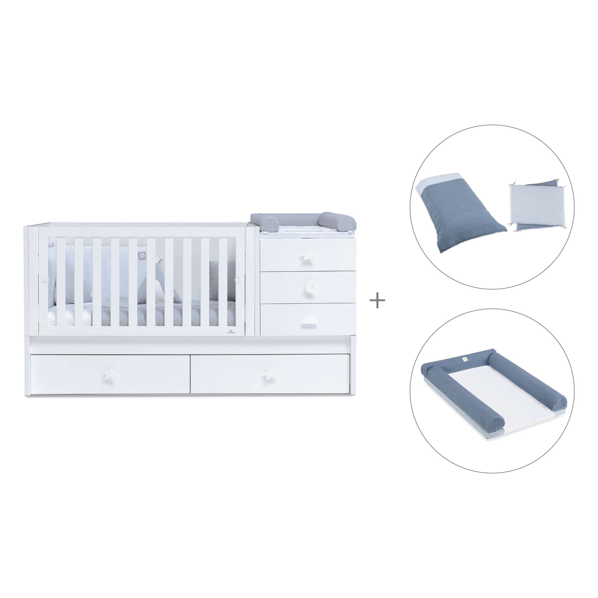 Cuna convertible 70x140 cm en blanco · Sero Bubble K554-M7700