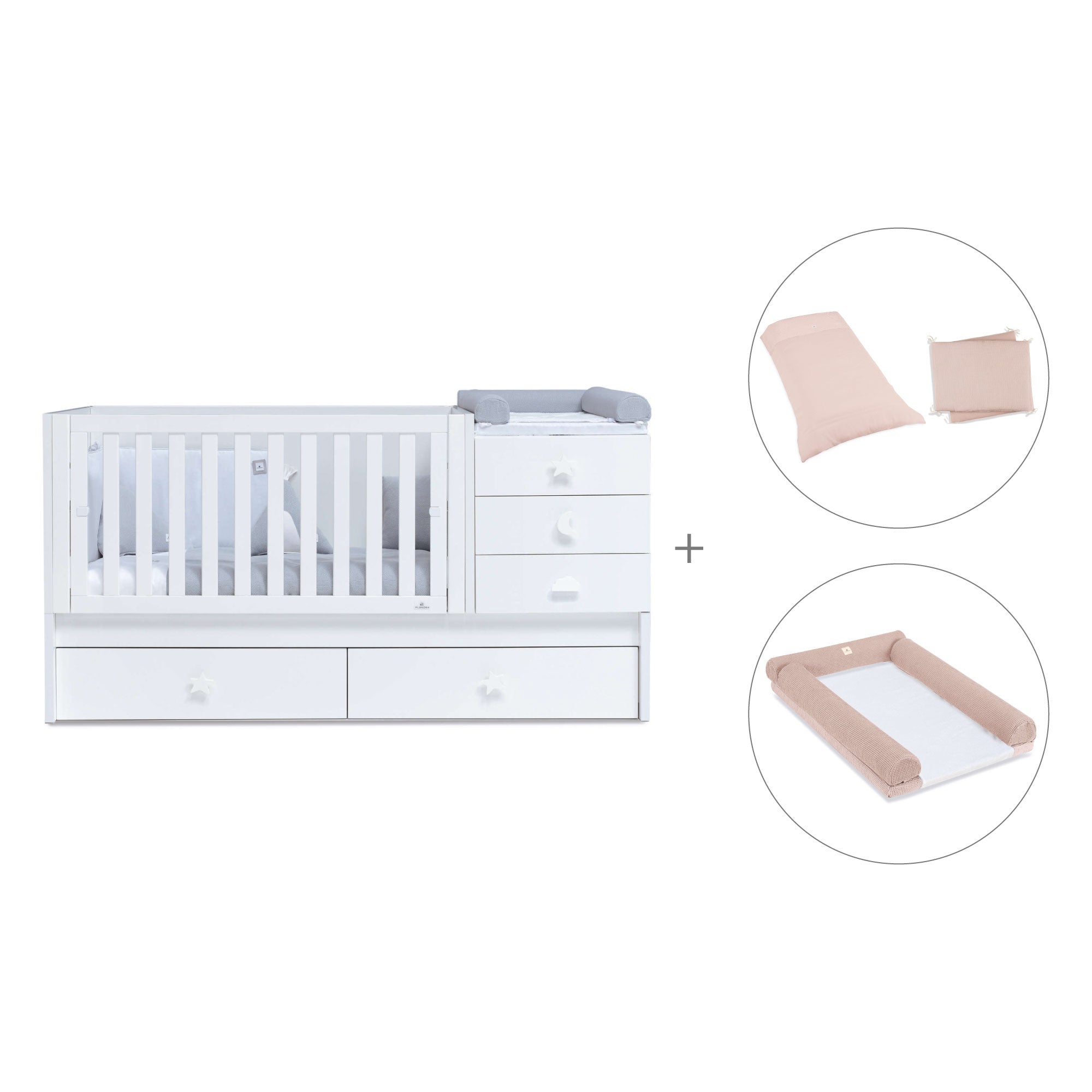 Cuna convertible 70x140 cm en blanco · Sero Bubble K554-M7700