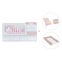 Cuna convertible 70x140 cm en blanco/rosa · Sero Bubble K554-M7742