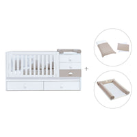Cuna convertible 70x140 cm en blanco/beige · Sero Bubble K554-M7753