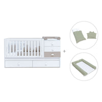 Cuna convertible 70x140 cm en blanco/beige · Sero Bubble K554-M7753