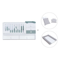 Cuna convertible 70x140 cm blanca/eucalipto · Sero Bubble Eucalyptus K554-M7757