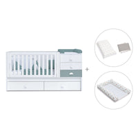 Cuna convertible 70x140 cm blanca/eucalipto · Sero Bubble Eucalyptus K554-M7757